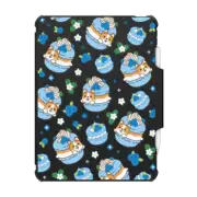 iPad Air (4th/5th gen) Impact Folio Case Cute Corgi in the Blueberry Macaron with Flower - Kawaii Puppy Dog with Sweet Dessert Foods & Fruit