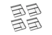 4x Madesmart Junk Drawer Home/Kitchen Organiser Rectangle 37x30cm Soft Grey