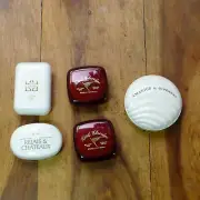 Lot of vintage perfumed soap in travel case lancome patou givenchy amarige