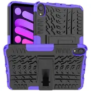For Apple iPad Mini 7 8.3" 2024 /Mini 6 Case, 6th Generation Cover 8.3 2021 Kickstand Shockproof Heavy Duty Tough Protective Rugged Cover (Purple)