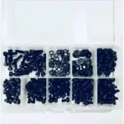 300Pcs Black M3 Allen Bolts Hex Socket Round Cap Head Screws and Nuts Kit