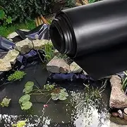 Waterproof Pond Liner 2x3m 3x4m 4x7m 5x5m 6x8m 8x10m 10x15m Flexible Pond Lining for Irregular Shapes Fish Ponds Water Gardens, Damp Tarp Sealing Film(6x8m(19.7x26.2ft))