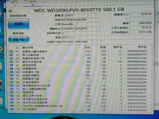 二手WD 500G SATA / WD5000LPVX /PCX 2.5 筆電硬碟