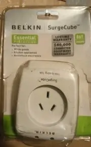 Belkin SurgeCube Essential Protection for Cordless Phones, Faxes, Modems New