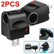 2Pcs 100-240V AC To 12V DC Car Cigarette Lighter Socket Power Adapter Converter