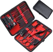 ONEHERE 26 PCS Nail Clippers, Premium Manicure Set, Professional Grooming Gift Kit, Pedicure Kit, Facial, Hand, Foot, Cuticle Nail Care Tools, Fingernail Clippers with Luxurious Portable Travel Case