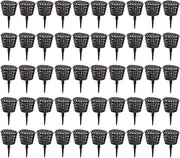 50 Pcs Brown Plastic Fertilizer Mesh Basket with Lid Planting Food Net Pot Garden Nutrition Cups for Succulent, Orchid, Bonsai Fertilizer Basket