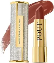MyGlamm POUT by Karan Johar Tinted Plumping Lipstick | Glossy Lipstick for Women With Petal Glow Finish | Buildable Colour & Shine | Moisturising Formula | No Pout Pout (Mauve Nude Brown Shade)| 3.5g