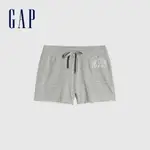 GAP 女裝 LOGO鬆緊短褲 碳素軟磨法式圈織系列-灰色(589676)