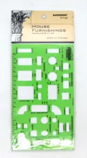 RapiDesign House Furnishings Drawing Stencil Template R-714A Architect Drafting
