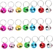 COLLBATH Cute Cat Accessory Decorative Dog Bells Set 24PCS Pet Collar Bells for Christmas Decor