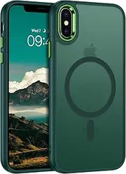 DUEDUE for iPhone Xs Max Case Magnetic[Compatible with Magsafe], Translucent Matte Back Full Body Protective Cover Anti-Scratch Shockproof Phone Case for iPhone Xs Max 6.5", Green