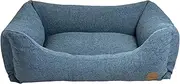 JACK AND VANILLA JV Hampton Orthopaedic Dog Sofa - Inner Basket for Older Dogs or Dogs with Sensitive Joints - Petrol, S, 60 x 44 x 23 cm