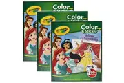 3x Crayola 32pg Colour & Sticker Disney Princess Kids Children Drawing Book 3y+