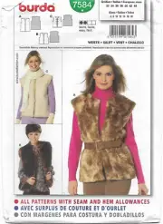 B162 BURDA 7584: VEST SIZE 6-18 SEWING PATTERN