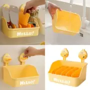 Wall-Mounted Multifunctional Condiment Storage Rack Plastic Bathroom Organizer