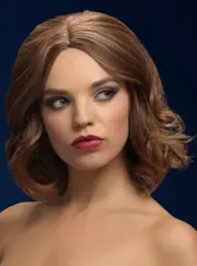 Olivia Light Brown Womens Deluxe Short Curly Fashion Wig