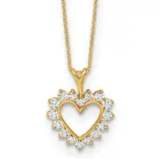 14k Yellow Gold 1/2 Ct. Lab Grown Diamond VS/SI+ G+ 18 inch Heart Pendant Necklace