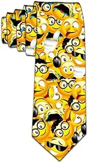 [Generic] Mens Emojis Emoticons Yellow Smiley Faces Texting Faces Necktie | Neck Tie, Yellow, One size