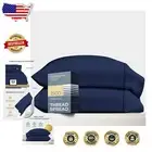 1500 Thread Count Navy Blue Egyptian Cotton Pillowcases - Set of 2, King Size