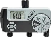 Orbit 56233D 3-Outlet Digital Watering Timer, Black and Gray, 3 valves