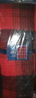 Pendleton Red Plaid Sherpa to Fleece Reversible Throw Blanket 50 x 70"