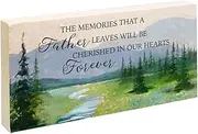 The Bridge Collection 6" 'Memories That a Father Leaves' Father Memorial Garden Stone Paver - Father Memorial Stone for Bereavement Gift - Cemetary Memorial Gift - Memorial Paver for Dad's