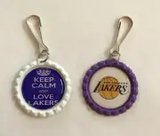 Handmade Los Angeles Lakers Zipper Pull Set of 2