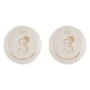 2x Splosh Mystique Trinket Dish Leo/Ceramic Zodiac Plate Decor Round White 10cm