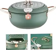 iplusmile 1Pc Stainless Steel Deep Fryer Pot with Controllable Temperature Non Stick Frypan for Efficient Cooking for Home Use and Frying Fresh Delicious Meals