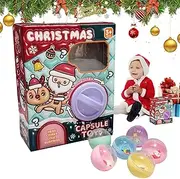 Reusable Gashapon Device - Christmas Vending Device - Safe Candy Dispenser with 6 Gashapon for Girls, Boys, Kids, Children, Friends