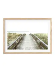 [Profile Australia] Australian Made Wooden Beach Path Art Print A3 in Natural Frame