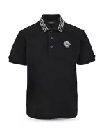 Versace Boys' Piquet Medusa Embroidery Piquet Polo - Big Kid