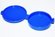 Tupperware Mini Clamshell Pill Keeper Round Pocket Container Blue New