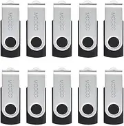 [MOOCO] 10 X 4GB USB2.0 Bulk Flash Drives Small Capacity Swivel Thumb Drives Jump Drive Memory Stick Zip Drive with Led Indicator,Black - 10pack