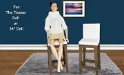 CUSTOMIZE! Set of 2 TALL (7 1/4") Bar Stools for TONNER Doll or 16" Compatible