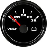 52mm Racing Car Volt Gauges Voltage Meter Gauge Voltmeters 9-32V for Auto Boat Yacht RV Voltmeter(BN 1632V)