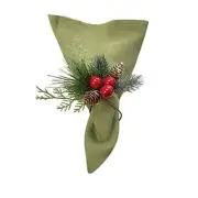 Christmas Collection Napkin Rings - Cloth Napkin Holder For Table Setting,