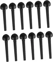 ibasenice 12pcs Oud Pegs Wood Tuning Pegs Tuner Keys Heads Fine Tune Peg for Violin Tuning Pegs for Oud Fiddle Acoustic Guitar Accessories Oud Tuning Pegs Oud Parts Ebony Tuners Wooden