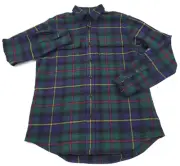 $398 Polo Ralph Lauren Classic Wool Tartan Plaid Workshirt Mens Size Large