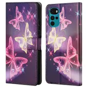 For Motorola Moto G22 Pattern Printing Pu Leather Wallet Case Flip Stand Phone Cover