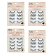 Ardell 4 PAIRS Naked Lashes 422 Iconic New Lash Black Subtle Volume 4 PACK