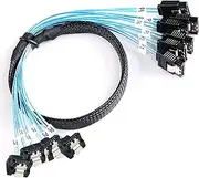 SATA-III Cable:0.5M 6Pcs/Set-SATA Cable 90-Degree Right-Angle SATA-Data Cable SAS/SATA-6Gbps Cable for Server-Raid SDD HDD CD DVD Drives (1.6FT)