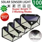 2/4x 100 LED Solar Power Motion Sensor Light Outdoor Security Garden Waterproof