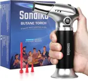 Sondiko Kitchen Torch S901, Blow Torch, Refillable Butane Torch with Safety L...