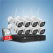UL-Tech Wireless CCTV Security System 8CH NVR 3MP 8 Square Cameras 2TB