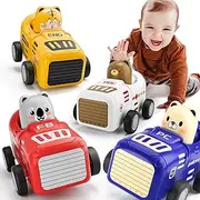 Toddler Car Toys for 1 Year Old Boy Press & Go Car Toys for Toddlers First Birthday Gifts for 1 2 3 Year Old Boy - Press and Go Cars Baby Animal Racing Trucks Toy for Little Kids Ages 1-6