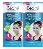 2x Biore Blue Agave & Baking Soda Instant Warming Clay Mask 7g