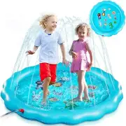 Kids Inflatable Water Spray Pad Sprinkler Mat Water Splash Play Pool Blue