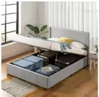 Bed Head & Frame Double Size Gas Lift Storage Mattress Base Grey
